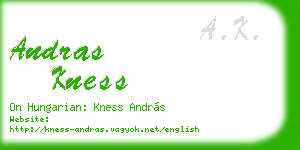 andras kness business card